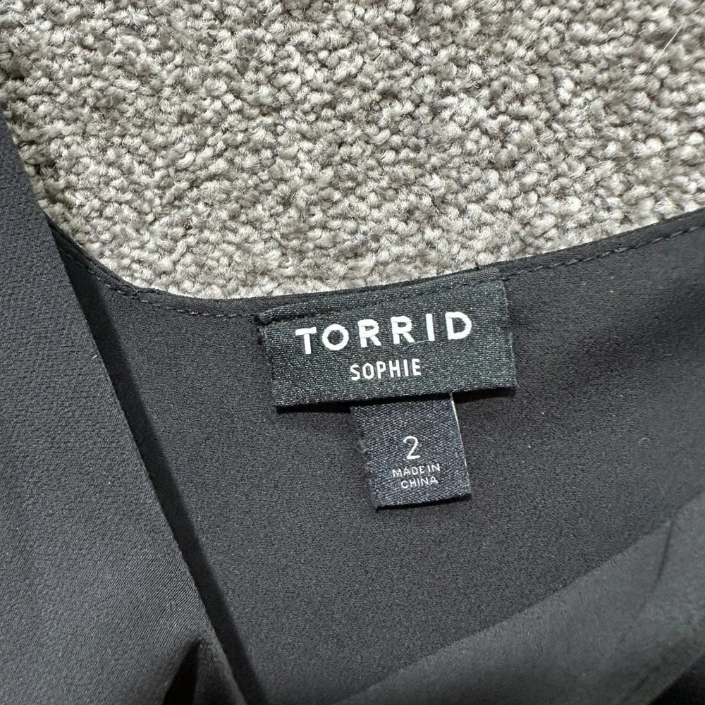 Torrid Sophie Black Chiffon Double Layer Cami Camisole Tank Top Size 2X